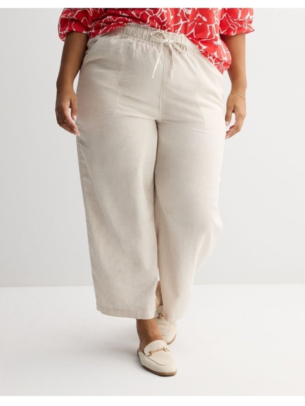 NWT Sonoma Goods For Life Women's Linen Wide Leg Ankle Pants Size 1X